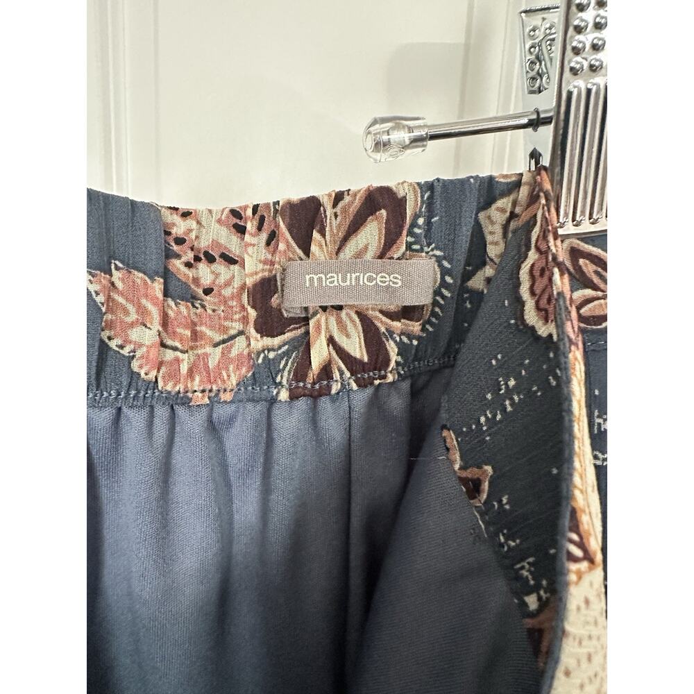 Maurices NWT 3X Blue Floral Faux Wrap Maxi Skirt Elastic Waist Plus Size 3X - Picture 6 of 8